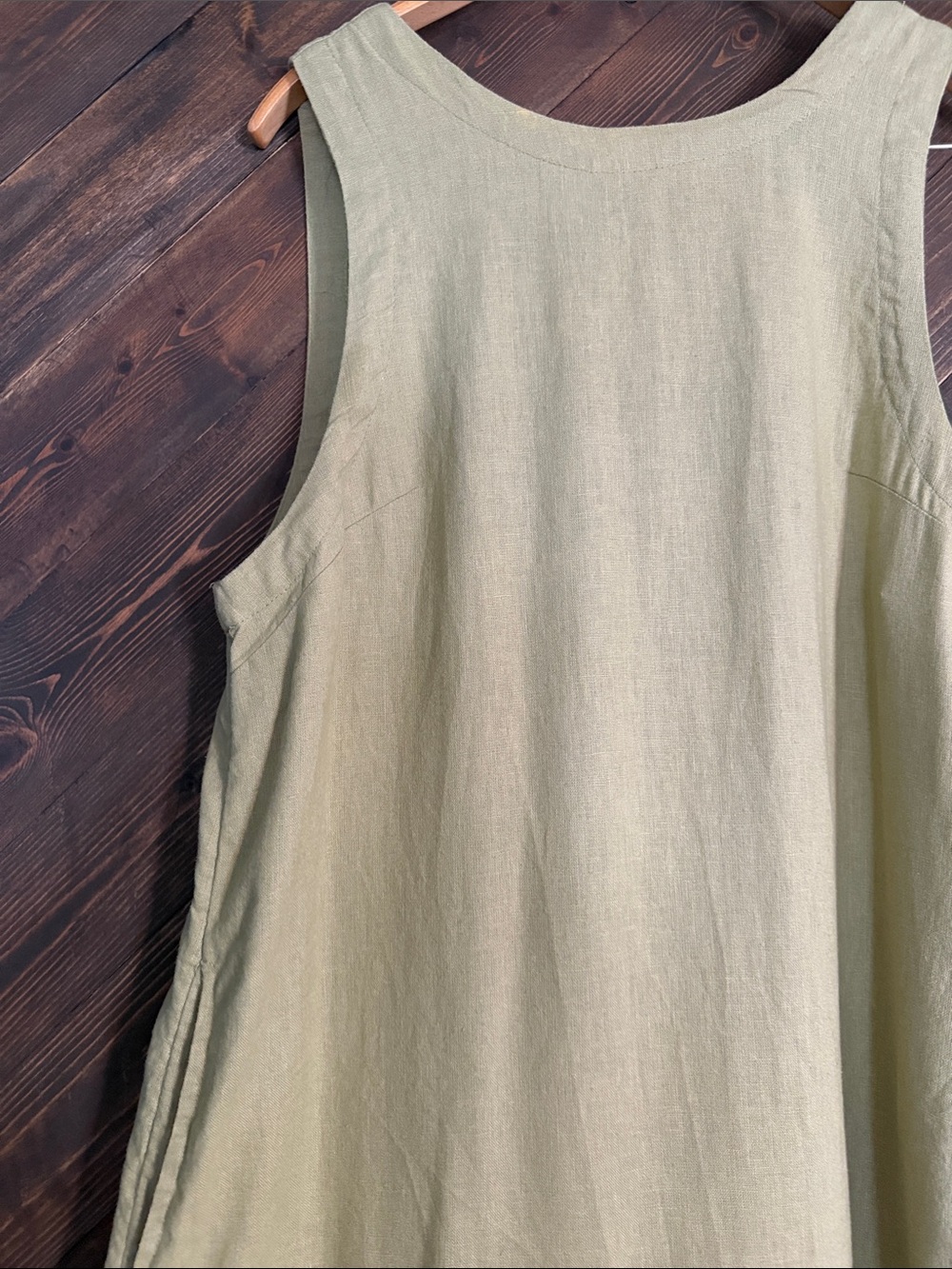 Free People Avocado/Sage Linen Shift Dress - Picture 4 of 5